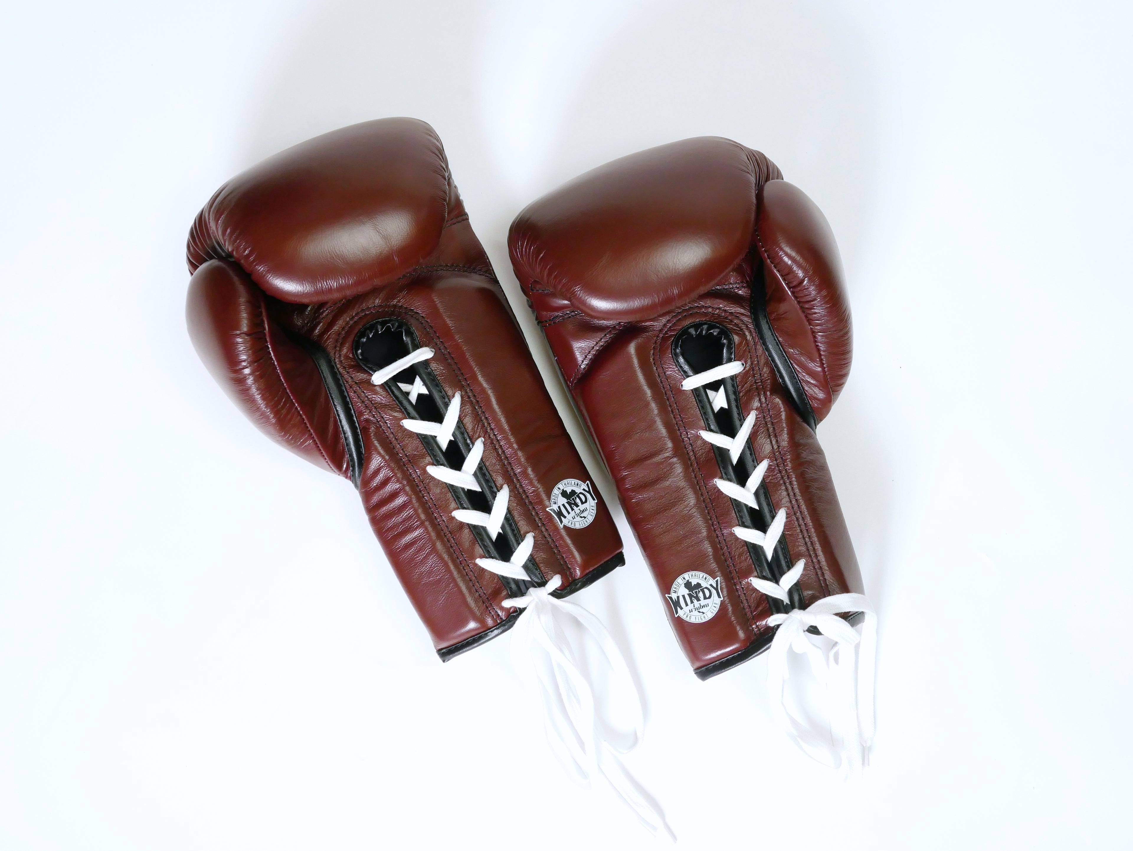 Windy Boxing Gloves Lace up Maroon — palm view