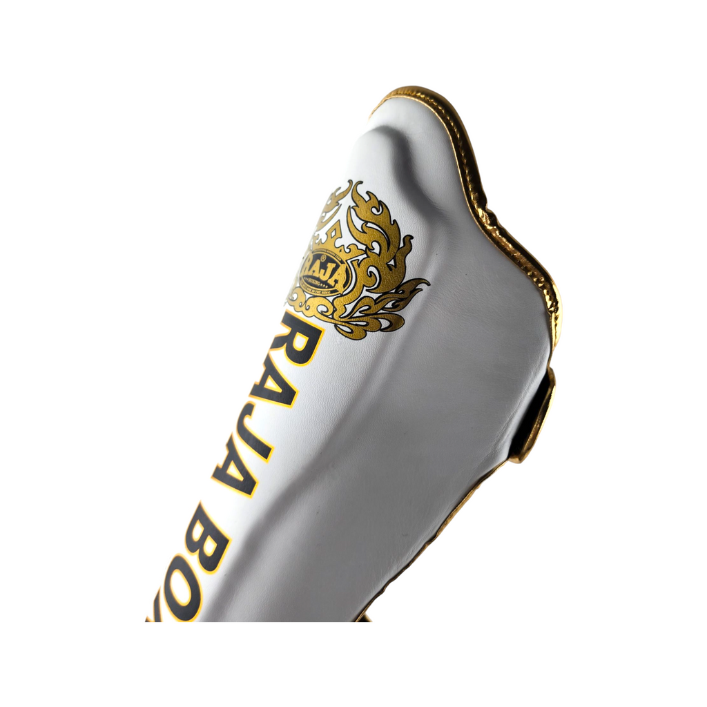 Raja Shin Guards — Lightweight White Gold (LS2) — MMAGuy fight gear Phuket