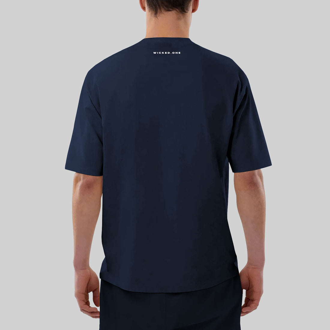 Wicked1 OVERSIZED LINE-UP NAVY T-SHIRT