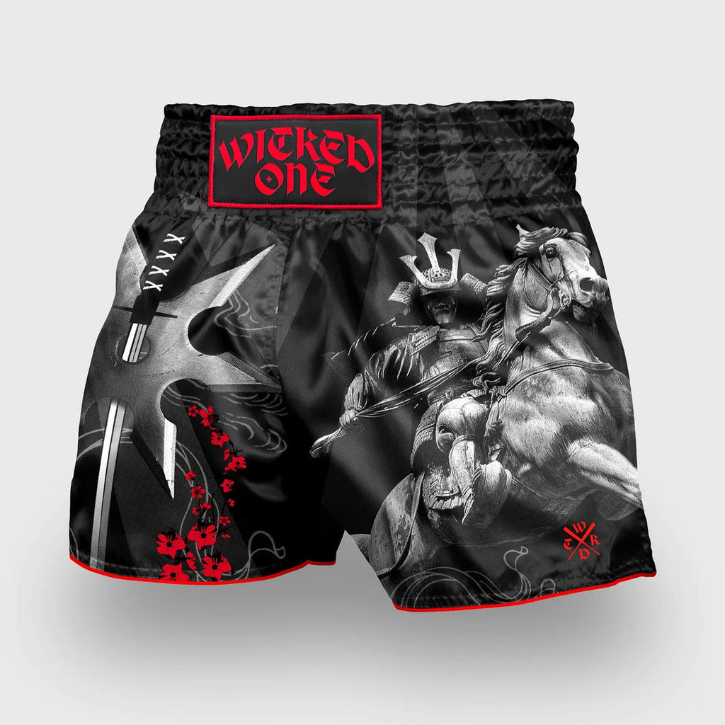 Wicked1 MUAY THAI SHORTS SHOGUN BLACK