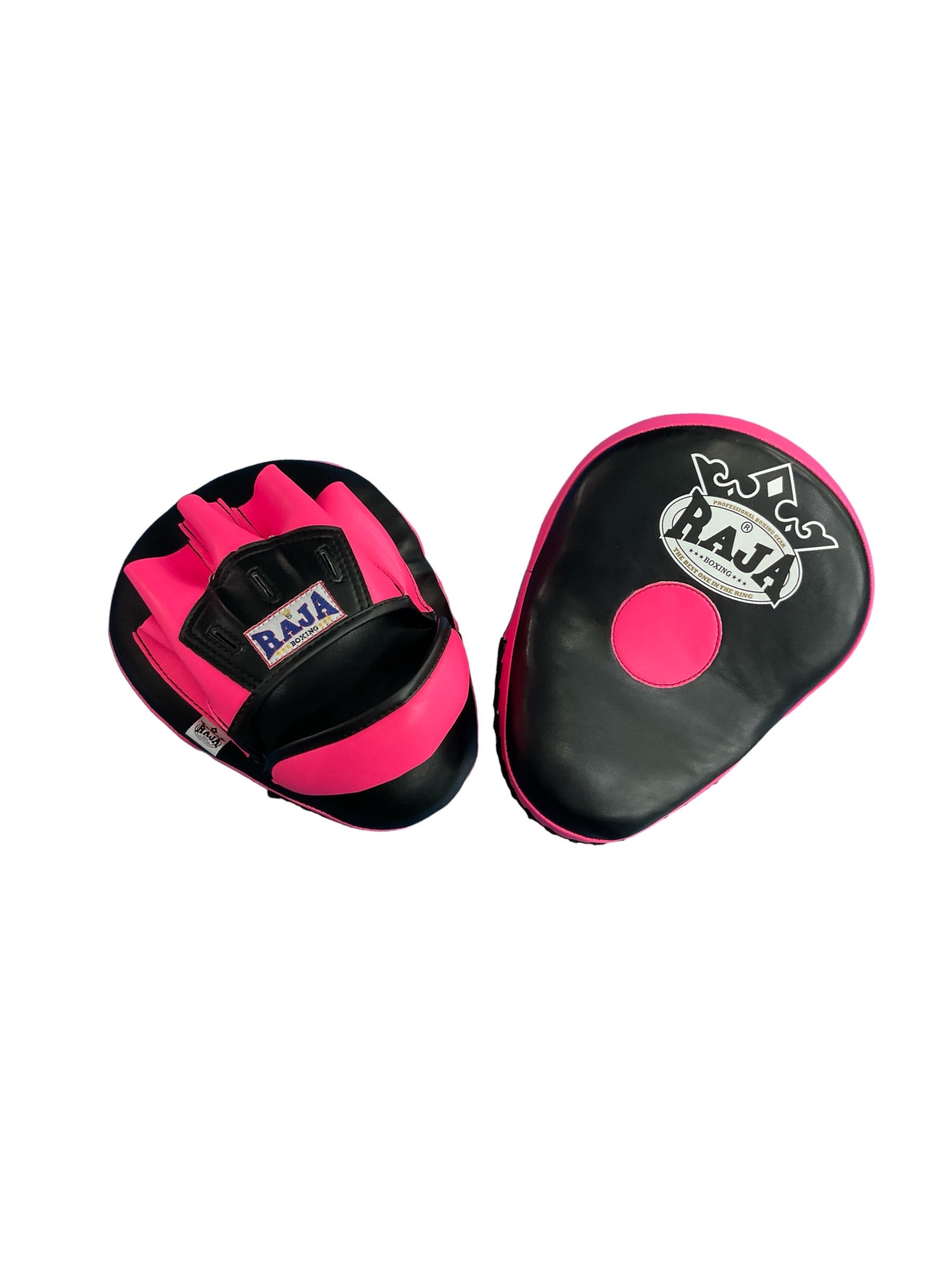 Raja Punch Mitts — Open Finger Black/Pink (RPM-6A) — MMAGuy fight gear Phuket