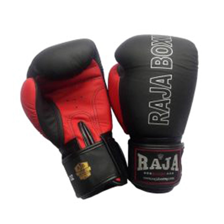 Raja Boxing Gloves — The Original Black/Red (RJB-P1-1) — MMAGuy fight gear Phuket