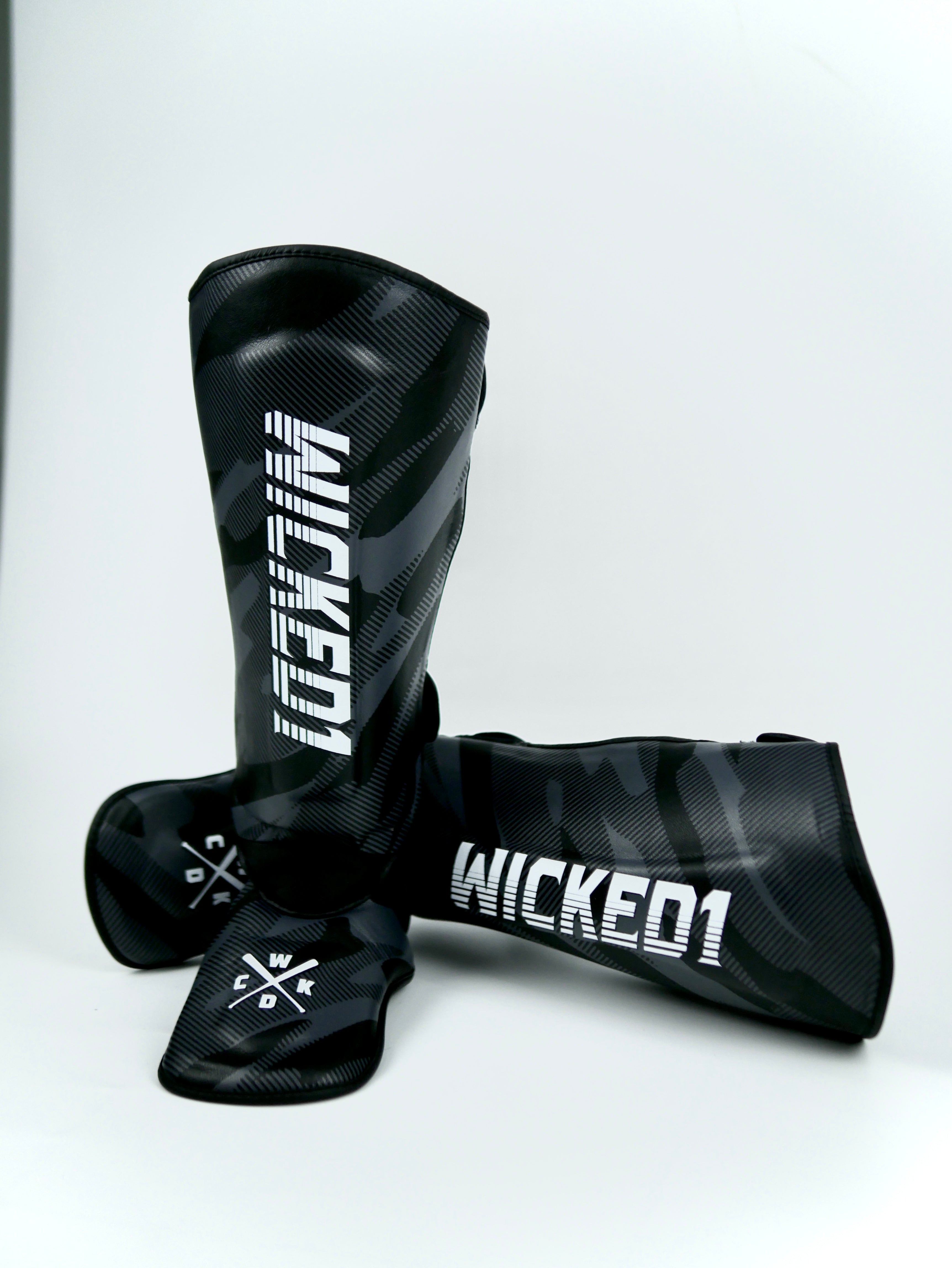 Wicked1 Shinguards UPSET Black(MF) — fight gear in Phuket (Chalong) | MMAGuy