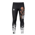 BJJ Lifestyle Where Fear Ends compression leggings, front and back
