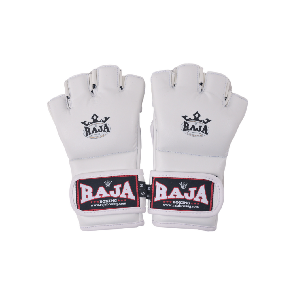 Raja MMA Gloves — Velcro White (RGG-1) — MMAGuy fight gear Phuket