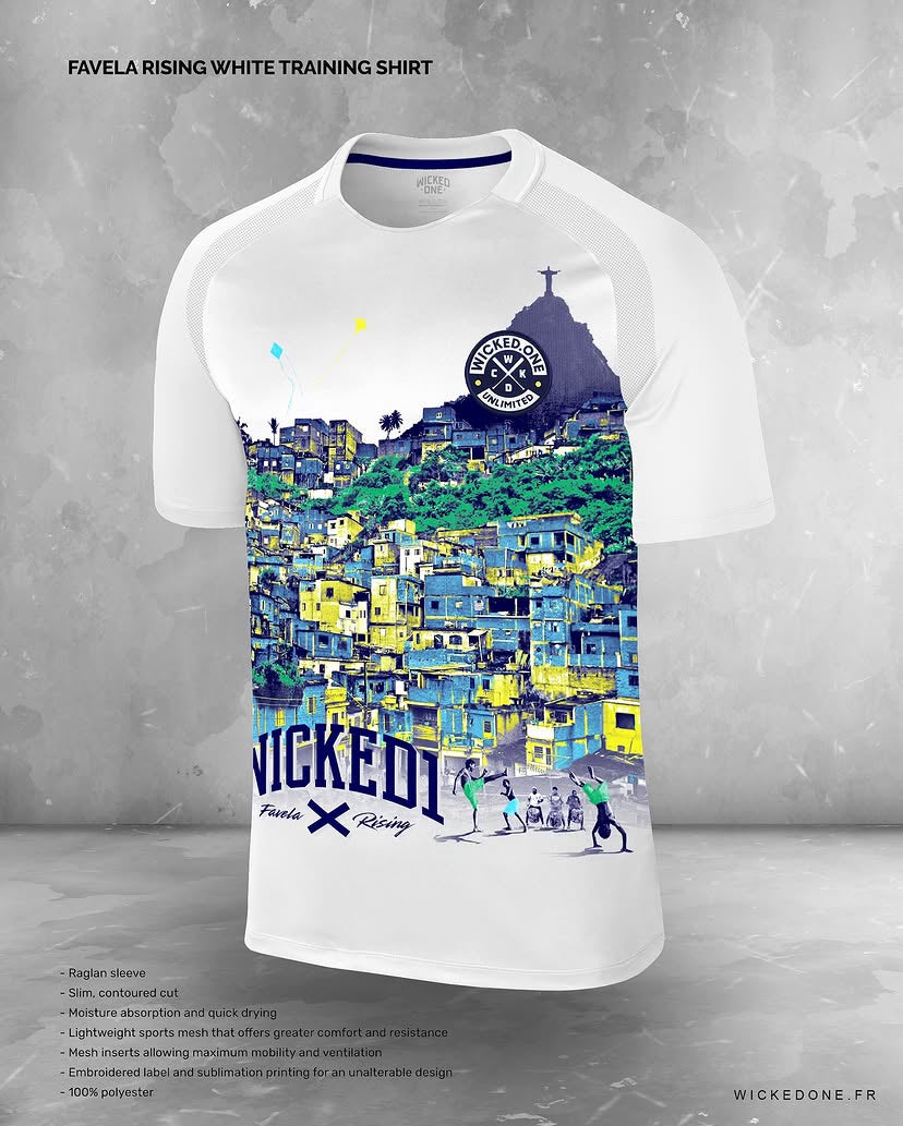 Wicked1 TRAINING SHIRT FAVELA RISING WHITE