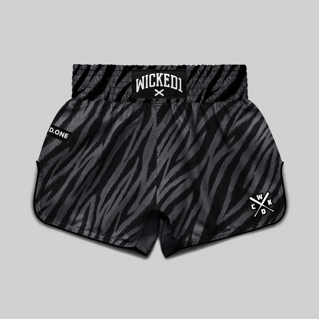 Wicked1 MUAY THAI SHORT BLACK TIGER