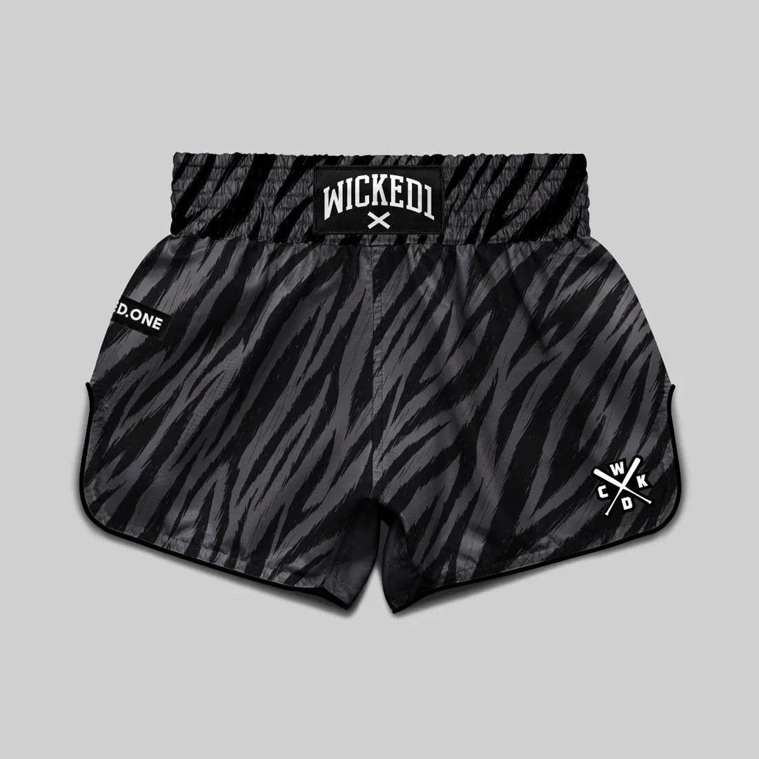 Wicked1 MUAY THAI SHORT BLACK TIGER