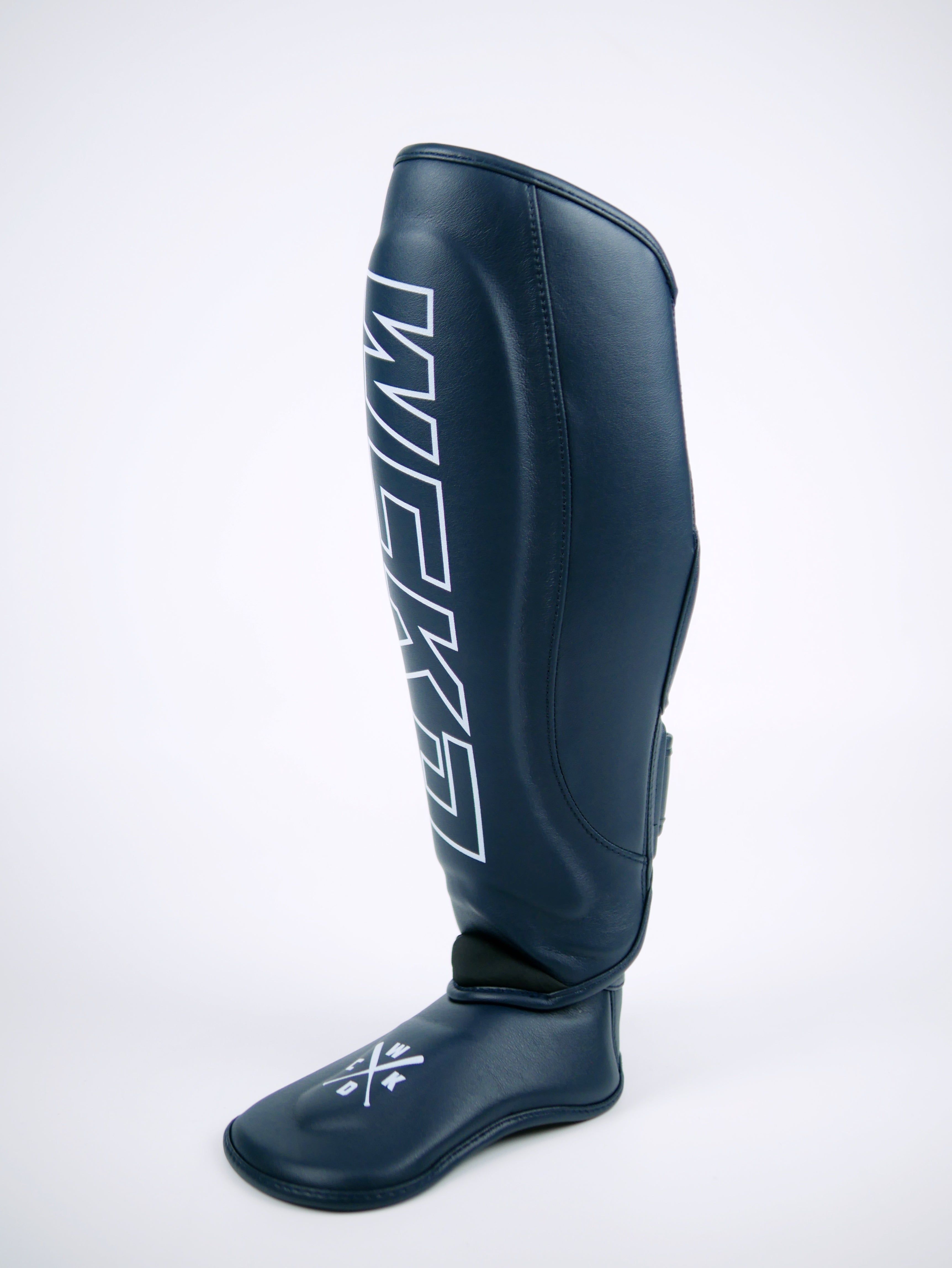 Wicked1 Shinguards RAW Navy (MF) — view 2, fight gear Phuket | MMAGuy