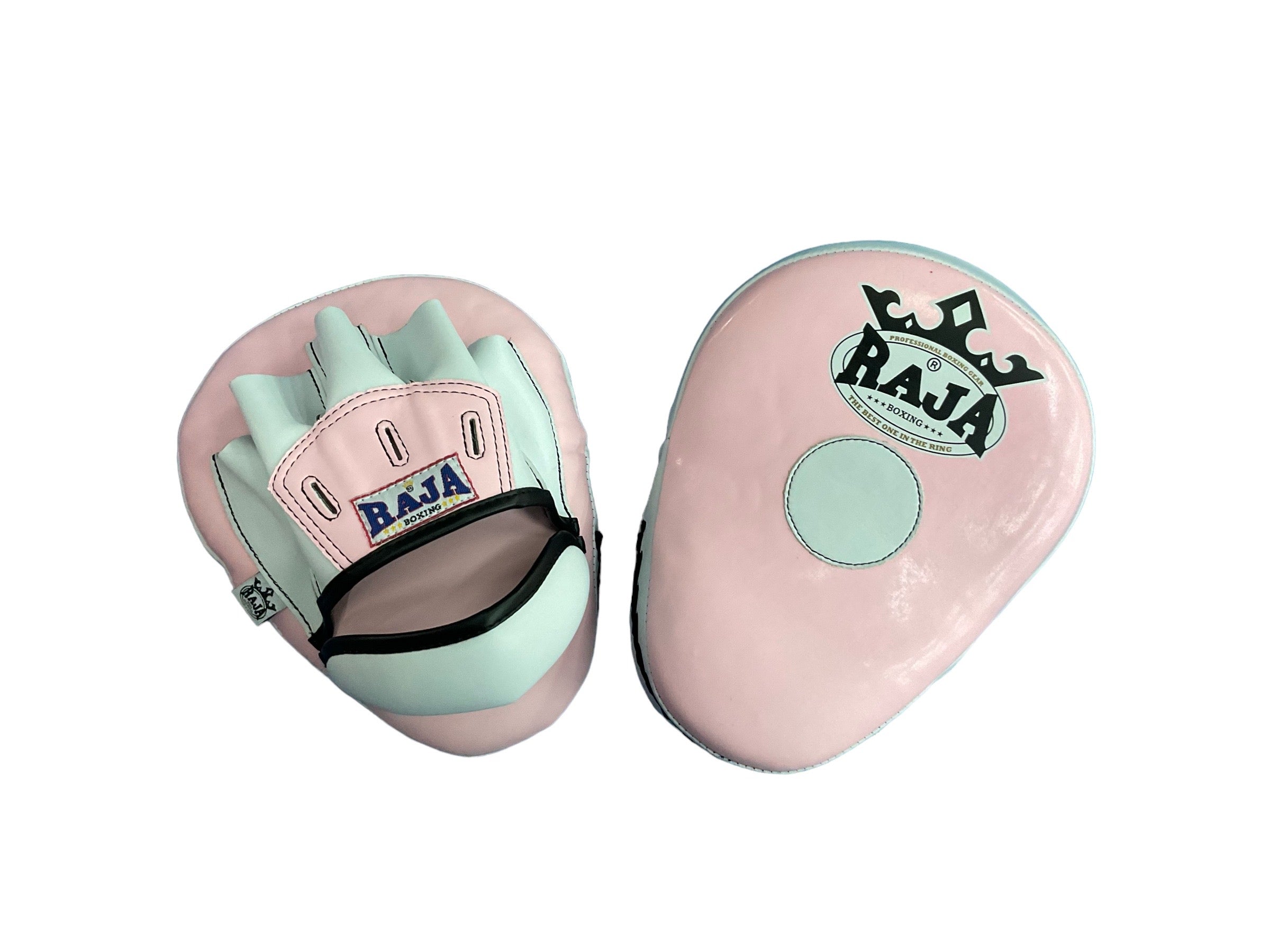 Raja Punch Mitts — Open Finger Light Pink/Light Blue (RPM-6A) — MMAGuy fight gear Phuket