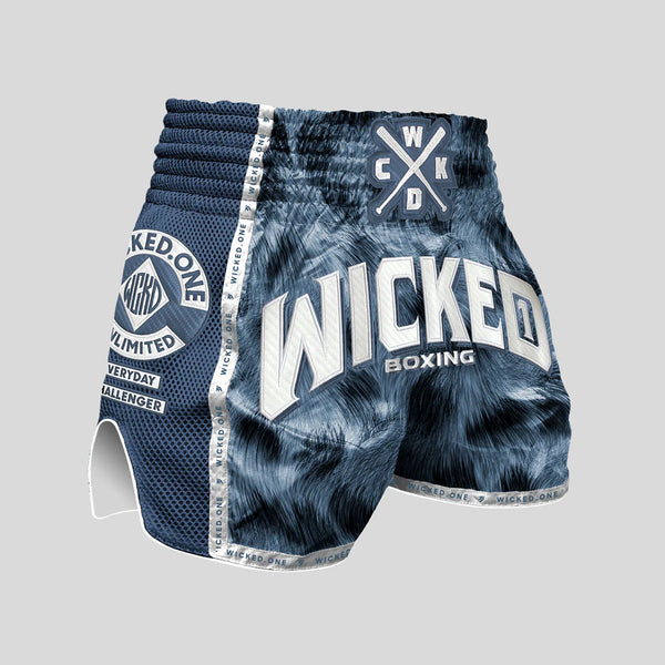 Wicked1 MUAY THAI SHORT HUNTER BLUE — fight gear in Phuket (Chalong) | MMAGuy
