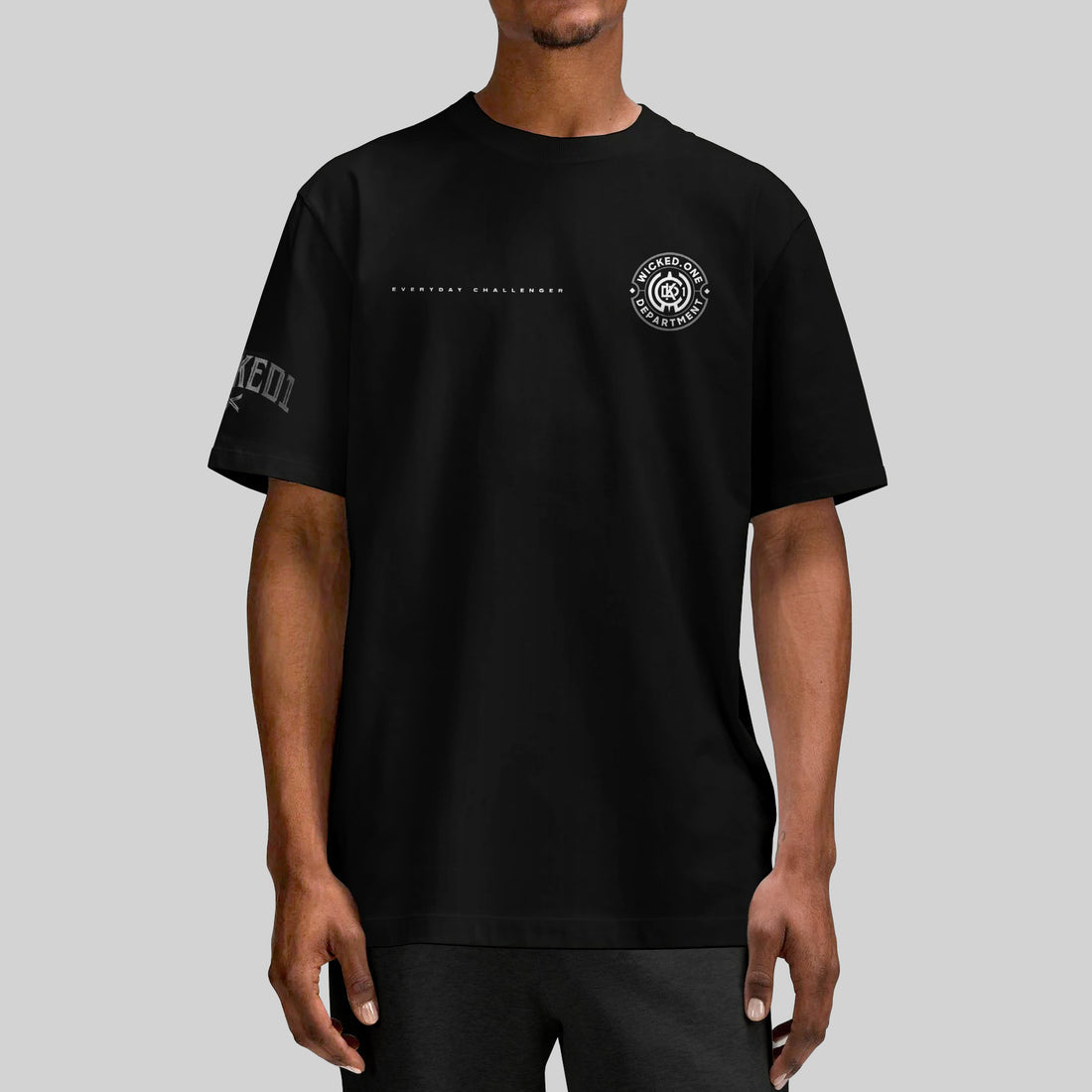 Wicked1 OVERSIZE BLACK DEPARTMENT T-SHIRT