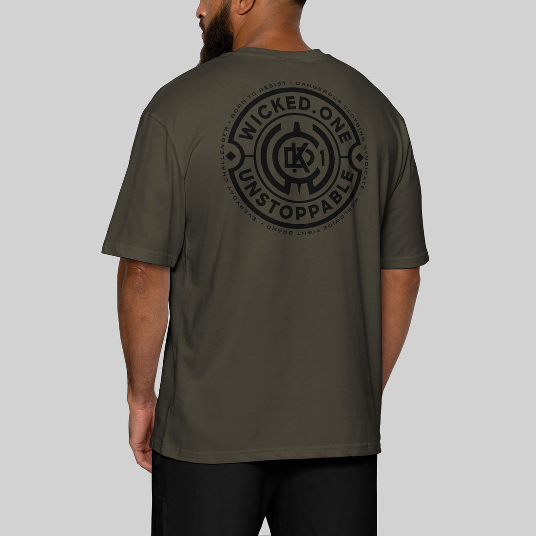 Wicked1 OVERSIZE KHAKI DEPARTMENT T-SHIRT