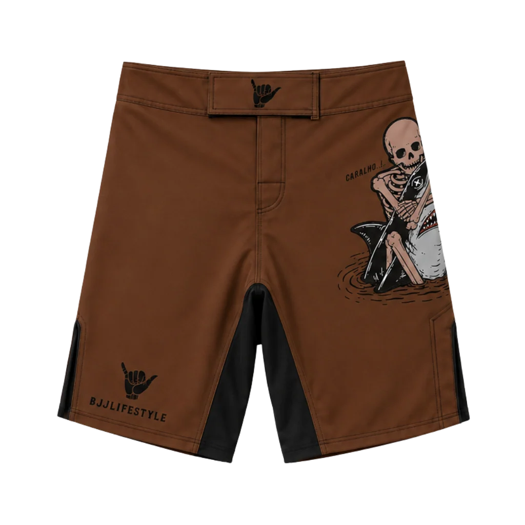 BJJ Lifestyle Where Fear Ends BJJ shorts, front
