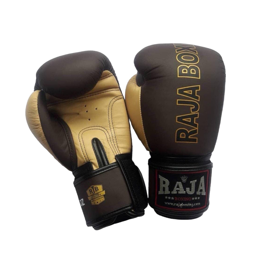Raja Boxing Gloves — The Original Brown/Beige (RJB-P1-1) — MMAGuy fight gear Phuket