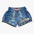 Raja Muay Thai Shorts — Blue Leopard (SP67-009) — MMAGuy fight gear Phuket