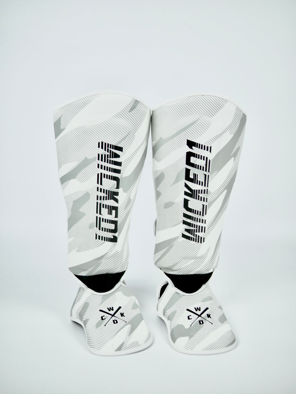 Wicked1 Shinguards UPSET White — view 2, fight gear Phuket | MMAGuy