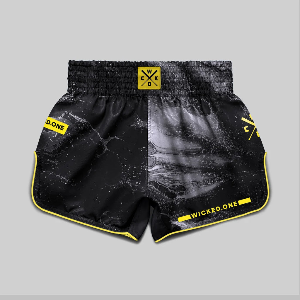 Wicked1 MUAY THAI SHORTS STUFF Black
