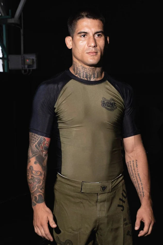 BJJ Lifestyle Bone Breaking rashguard, worn