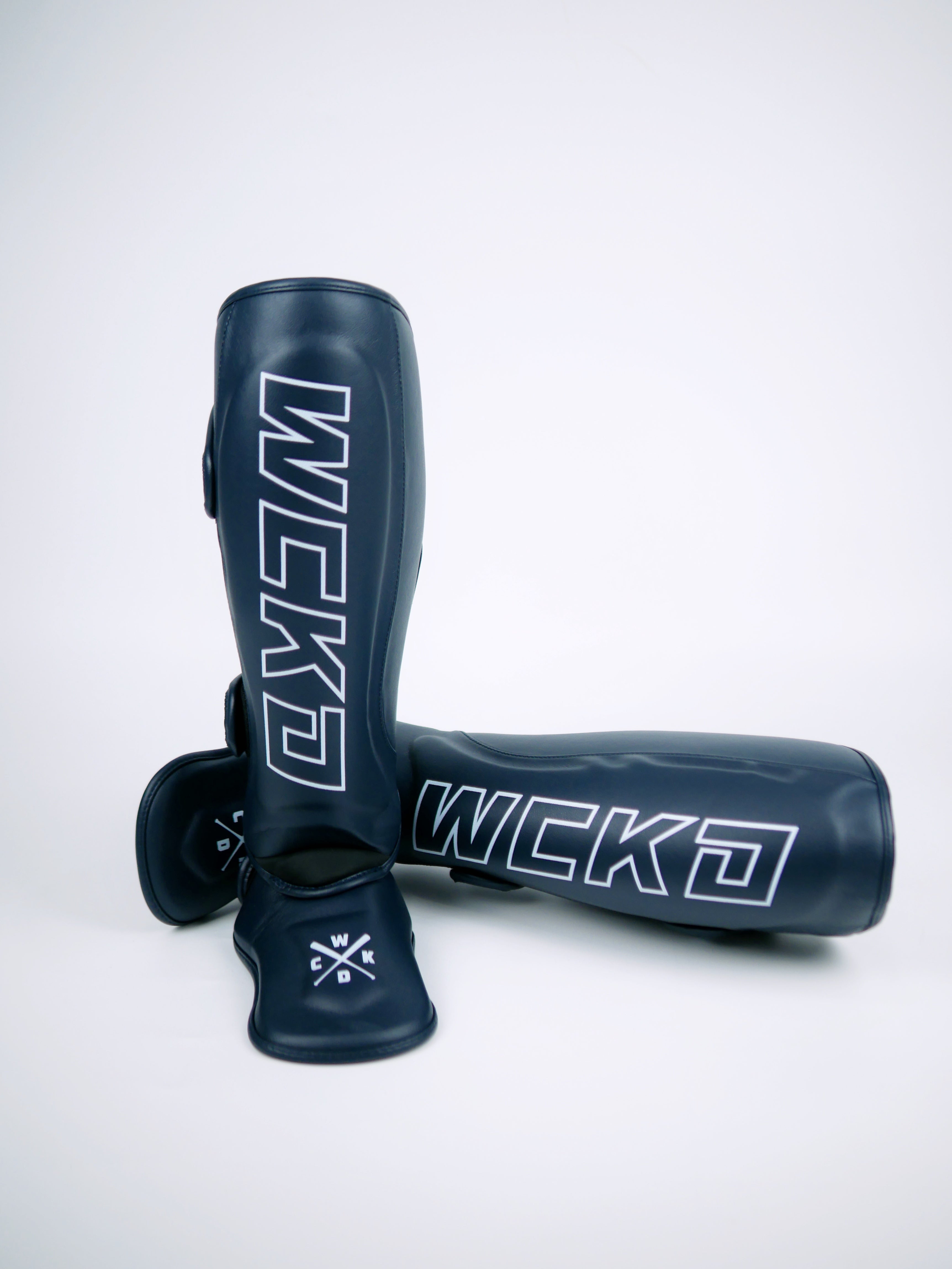 Wicked1 Shinguards RAW Navy (MF) — fight gear in Phuket (Chalong) | MMAGuy