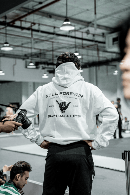 BJJ Hoodie Roll Forever - White