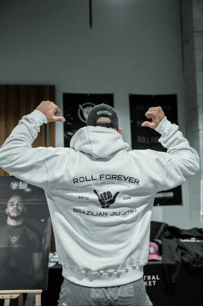 BJJ Hoodie Roll Forever - White