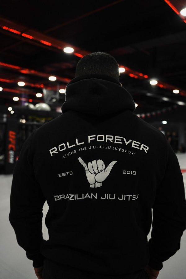 BJJ Hoodie - Roll Forever Black Cotton Armor | Bjjlifestyle