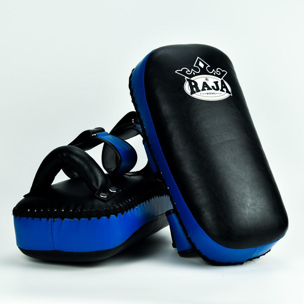 Raja Kicking Pads — Black Blue — MMAGuy fight gear Phuket