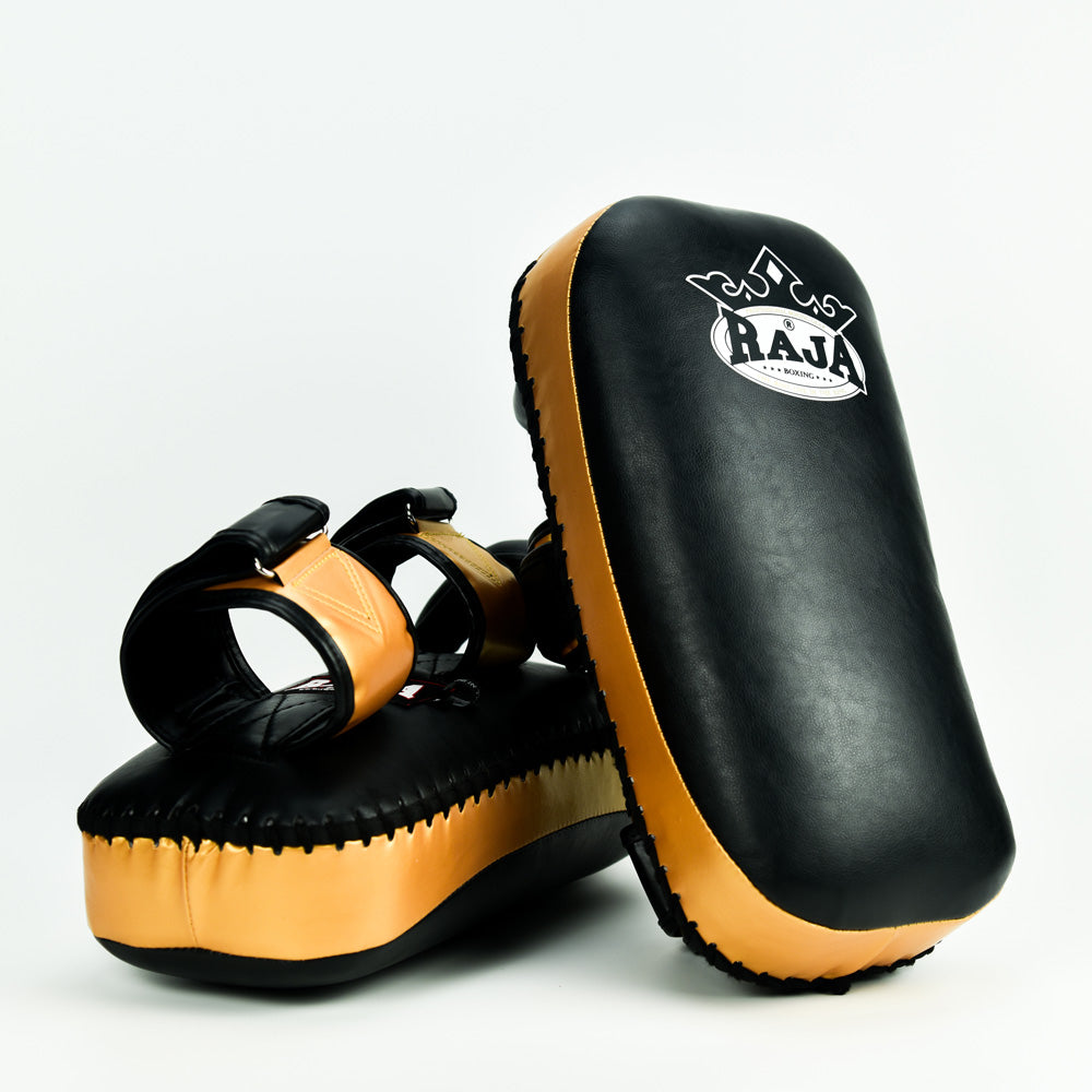 Raja Kicking Pads — Black Gold — MMAGuy fight gear Phuket
