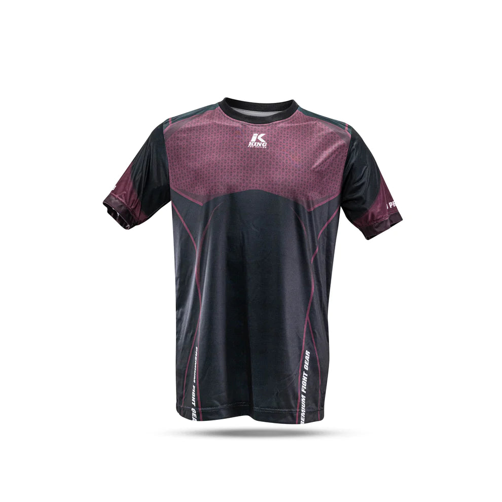 Black and maroon K-Swiss King Pro T-Shirt Velvet jersey with mesh pattern