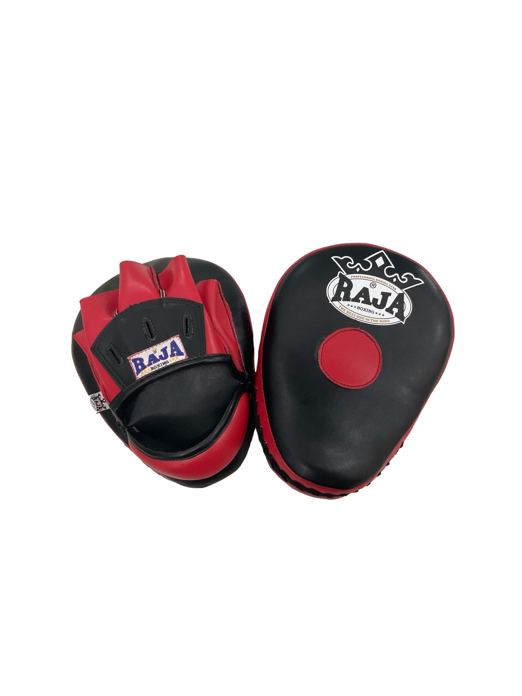 Raja Punch Mitts — Open Finger Black/Red (RPM-6A) — MMAGuy fight gear Phuket