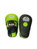 Raja Punch Mitts — Closed Finger Black/Neon Green (RPM-7B) — MMAGuy fight gear Phuket