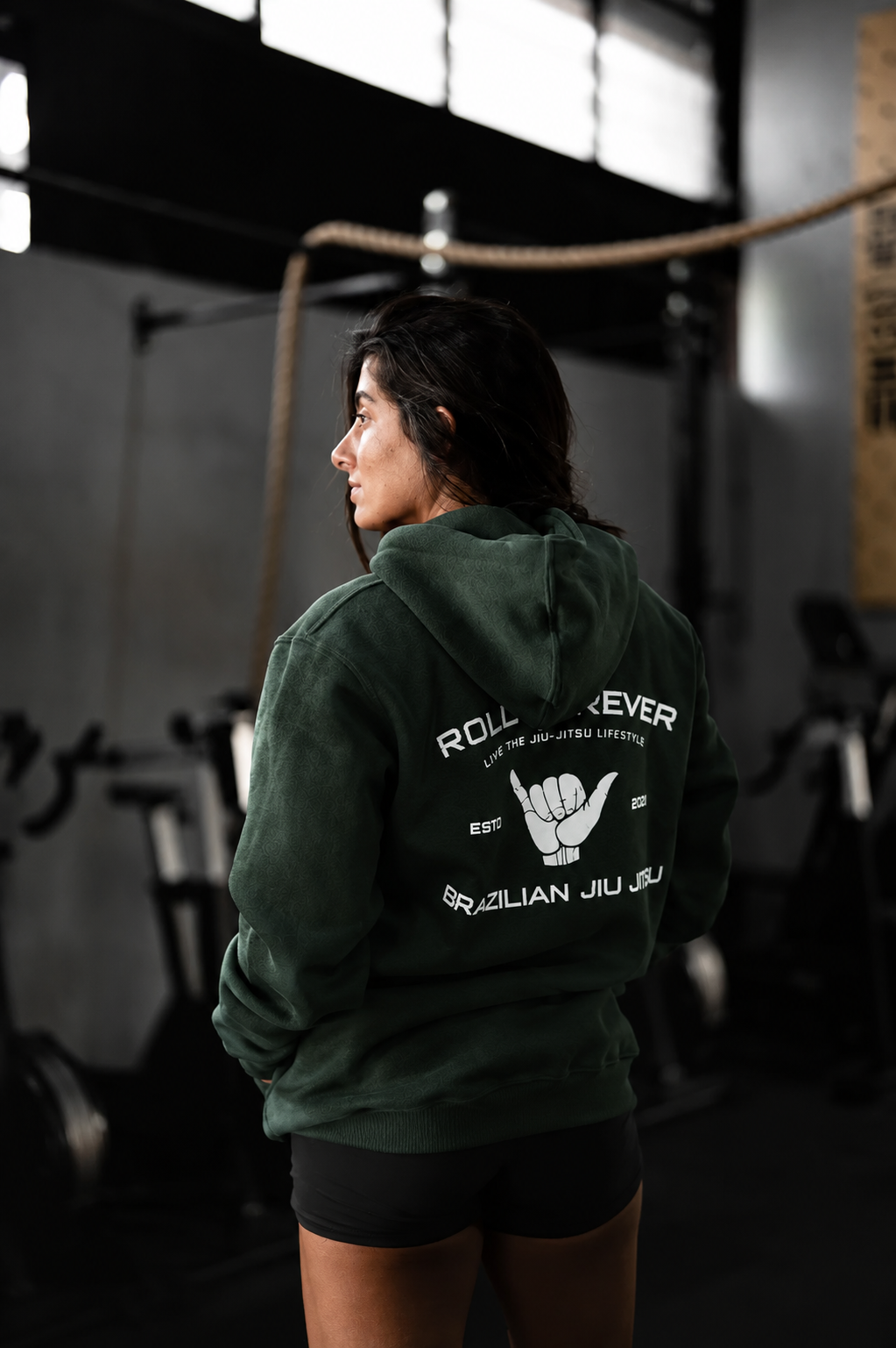 BJJ Hoodie - Roll Forever - Dark Green