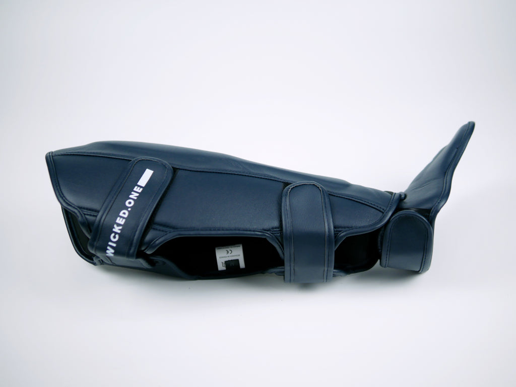 Wicked1 Shinguards RAW Navy (MF) — view 6, fight gear Phuket | MMAGuy