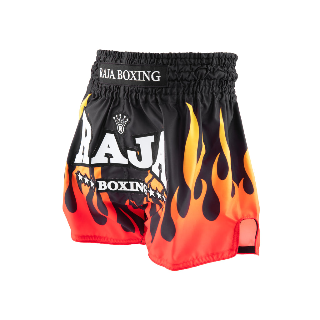 Raja Muay Thai Shorts — Spitfire Black (SSP66-011) — MMAGuy fight gear Phuket
