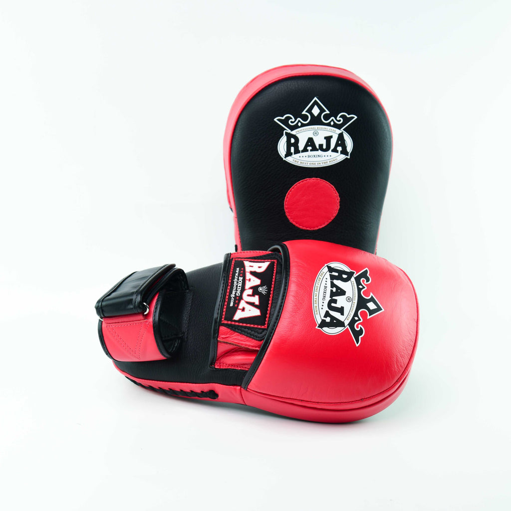 Raja Punch Mitts — Closed Finger Black/Red (RPM-7A) — MMAGuy fight gear Phuket