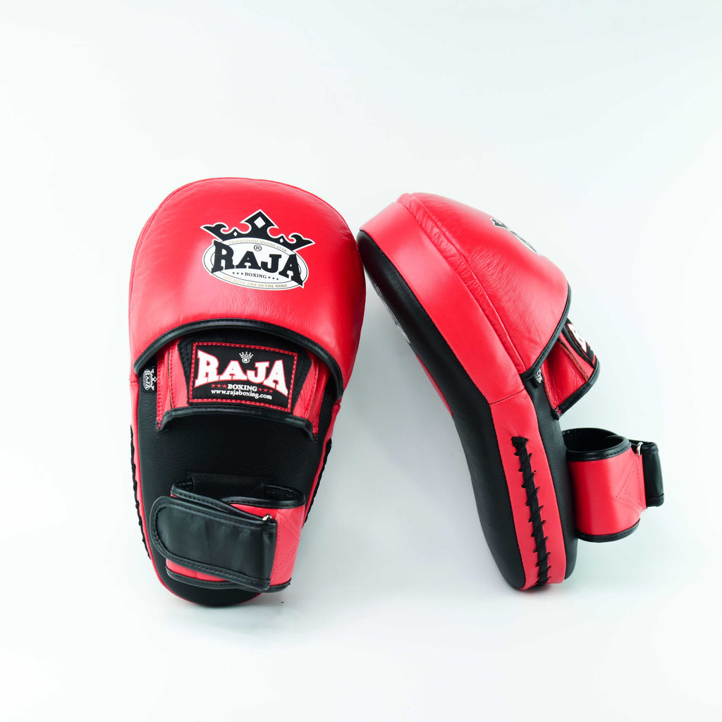 Raja Punch Mitts — Closed Finger Black/Red (RPM-7A) — MMAGuy fight gear Phuket