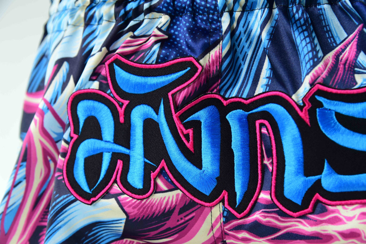 Raja Muay Thai Shorts — The ICONIC Blue Dragon — MMAGuy fight gear Phuket