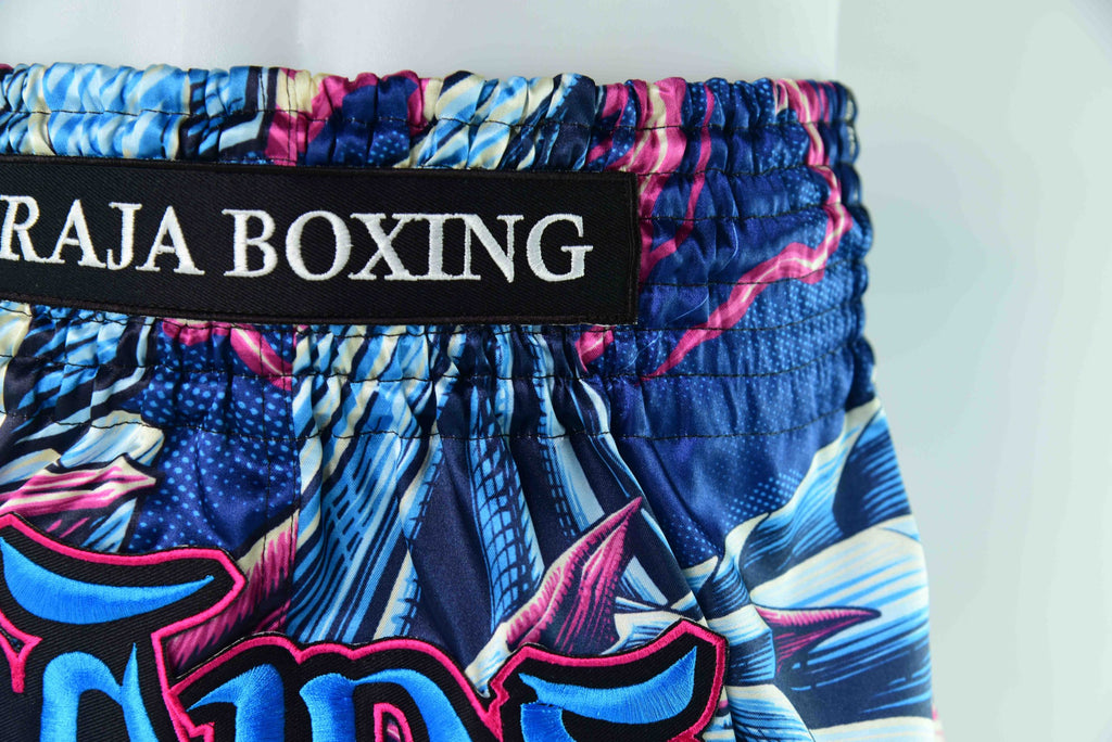 Raja Muay Thai Shorts — The ICONIC Blue Dragon — MMAGuy fight gear Phuket