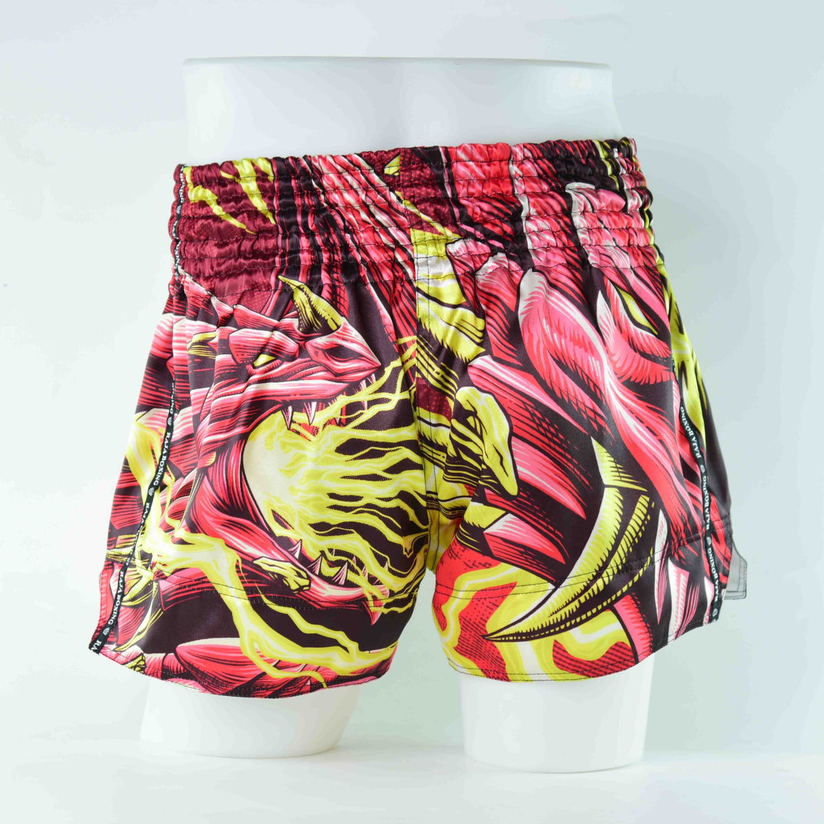 Raja Muay Thai Shorts — The ICONIC Red Dragon — MMAGuy fight gear Phuket
