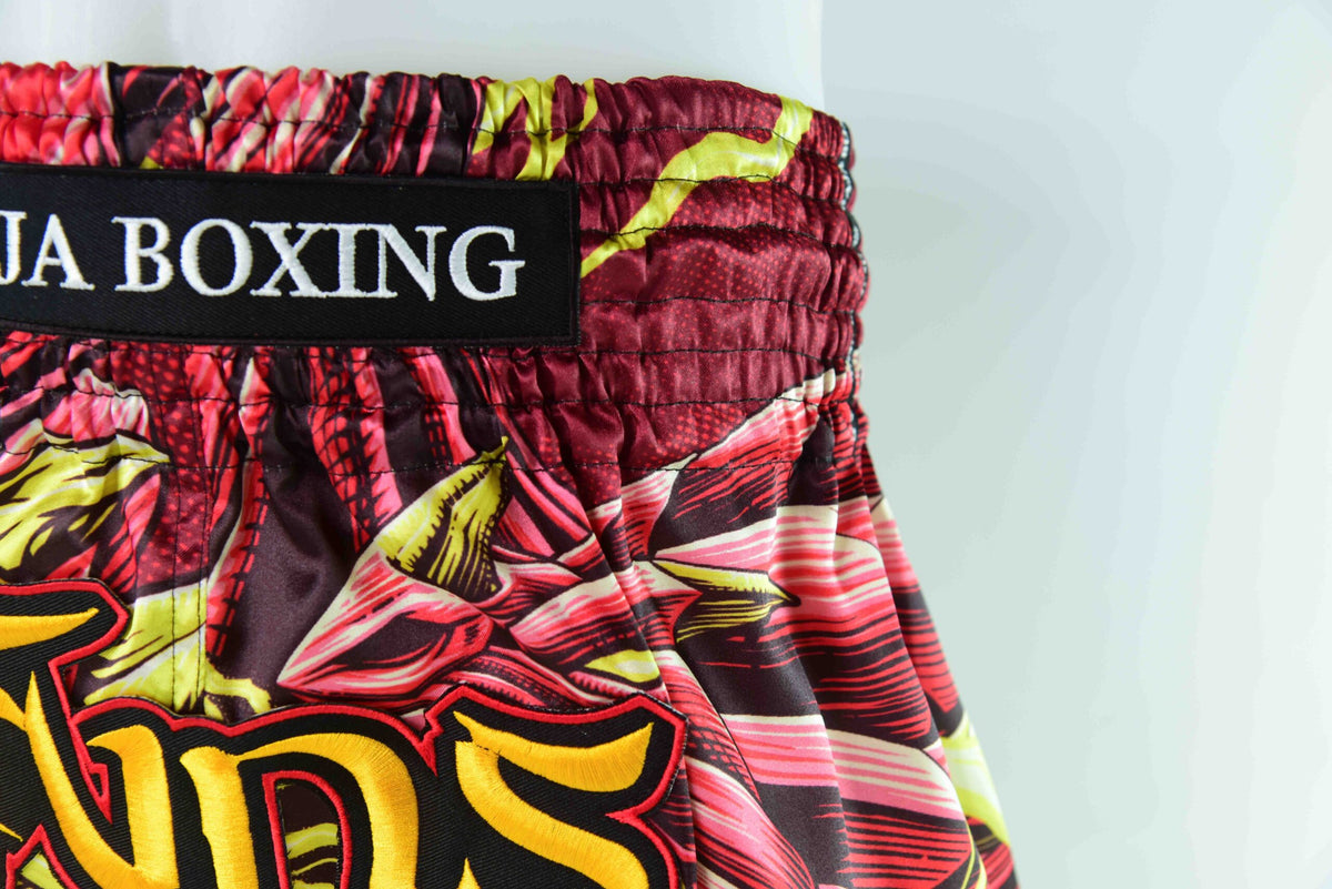Raja Muay Thai Shorts — The ICONIC Red Dragon — MMAGuy fight gear Phuket