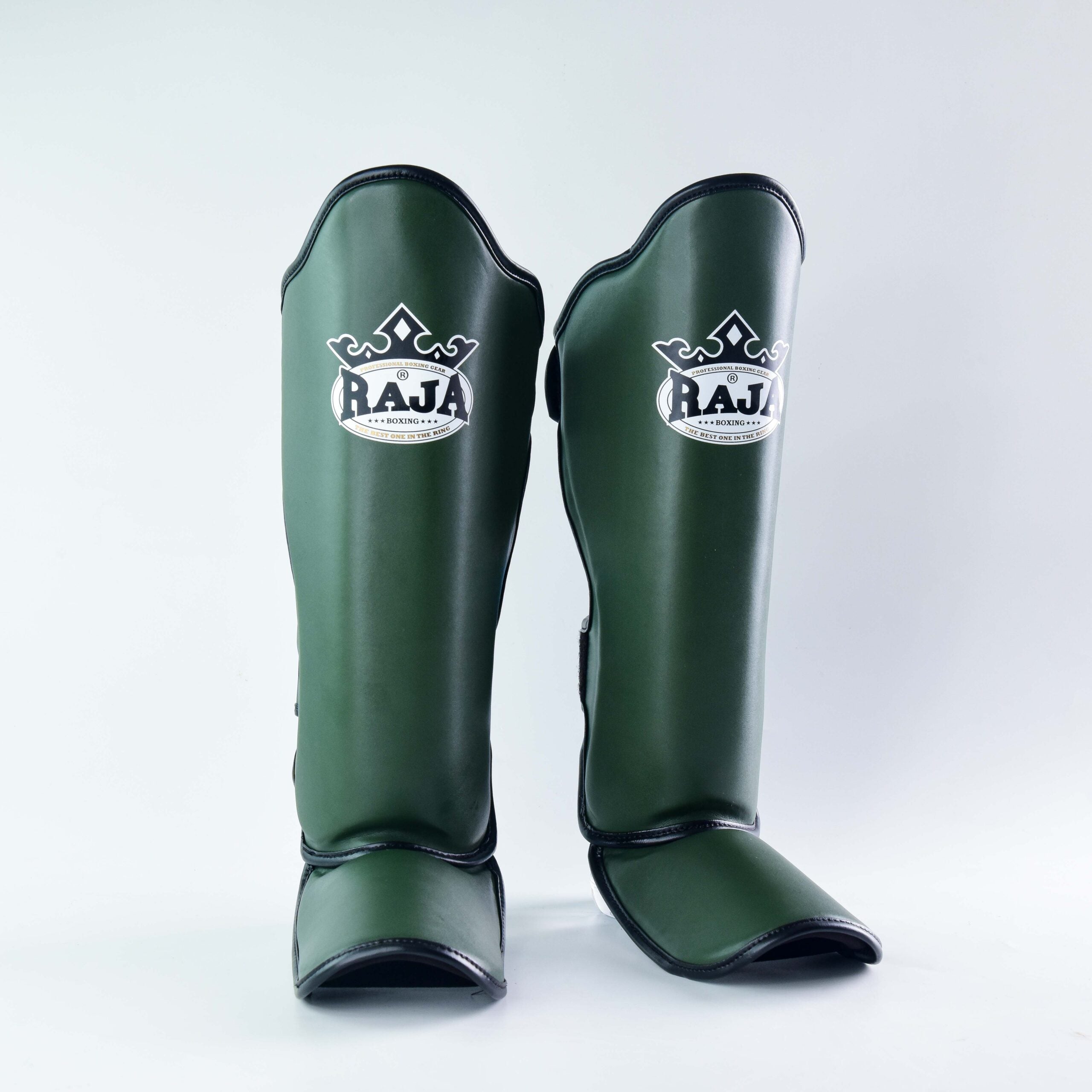 Raja Shin Guards — Lightweight Dark Green — MMAGuy fight gear Phuket