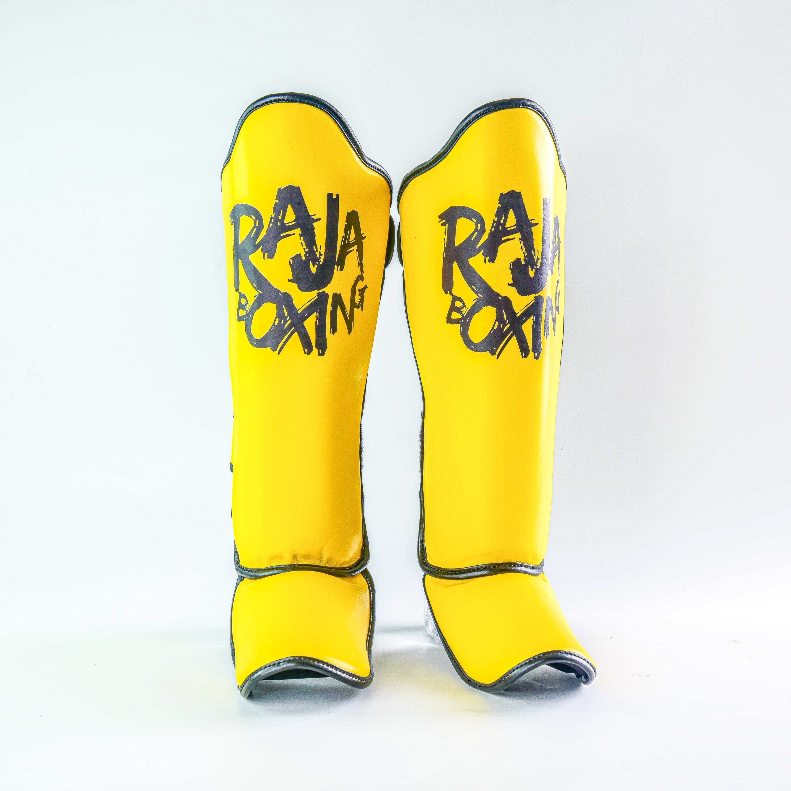 Raja Shin Guards — Lightweight V4 Neon Yellow — MMAGuy fight gear Phuket