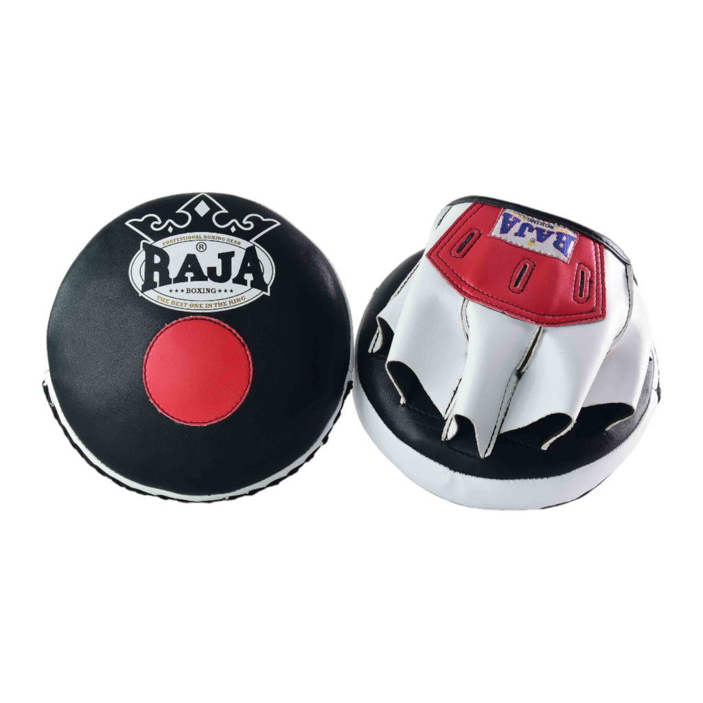 Raja Punch Mitts — Classic Open Finger Red/White/Black (RPM-1) — MMAGuy fight gear Phuket
