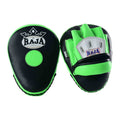 Raja Punch Mitts — Open Finger Black/Neon Green (RPM-6A) — MMAGuy fight gear Phuket