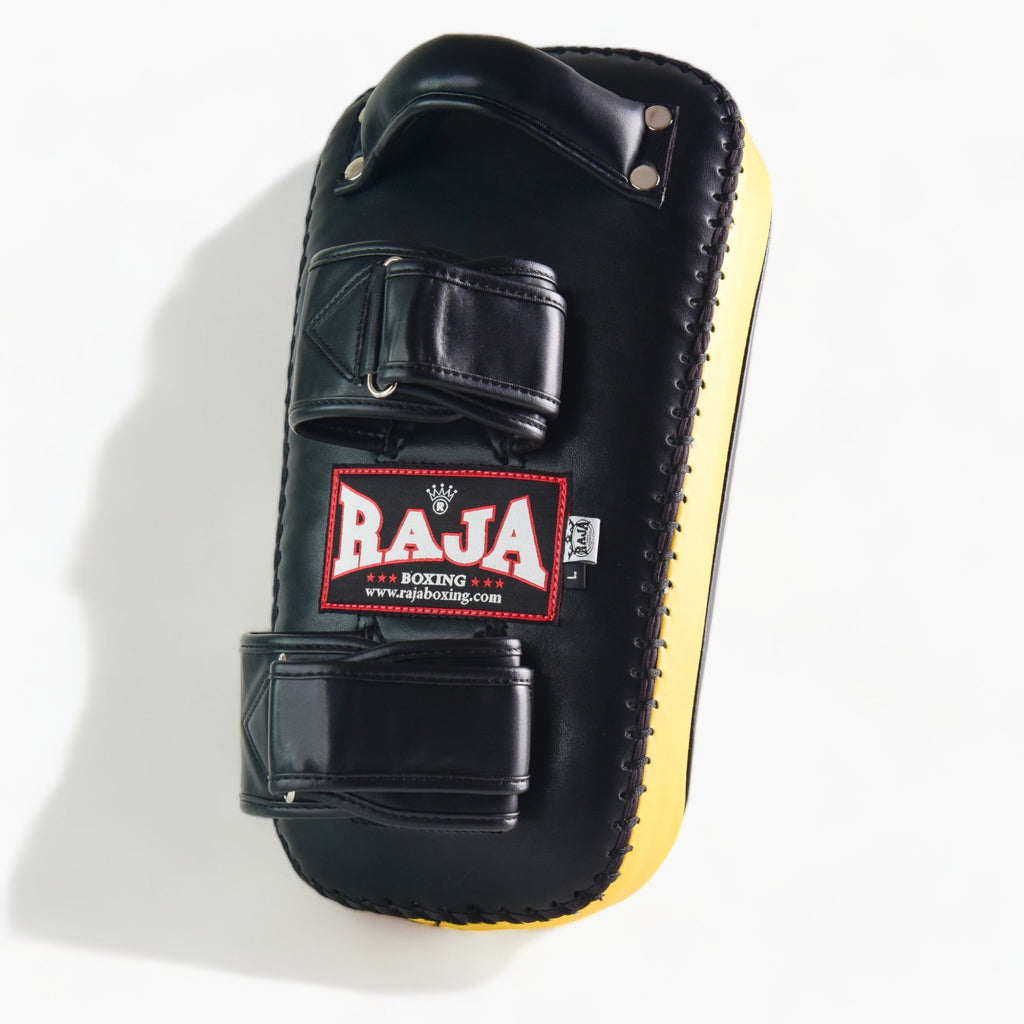 Raja Kicking Pads — Black Yellow (Single Pad) — MMAGuy fight gear Phuket