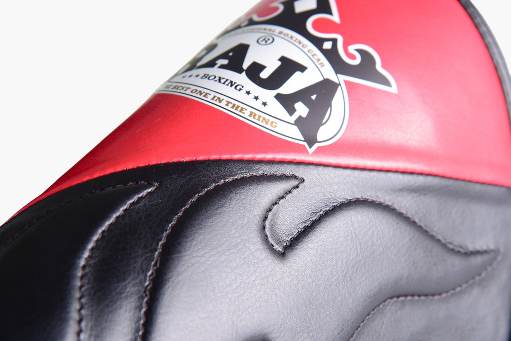 Raja Shin Guards — CUT ON Black/Red — MMAGuy fight gear Phuket