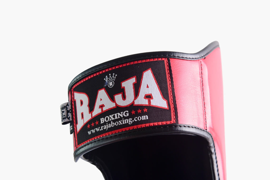 Raja Shin Guards — CUT ON Black/Red — MMAGuy fight gear Phuket