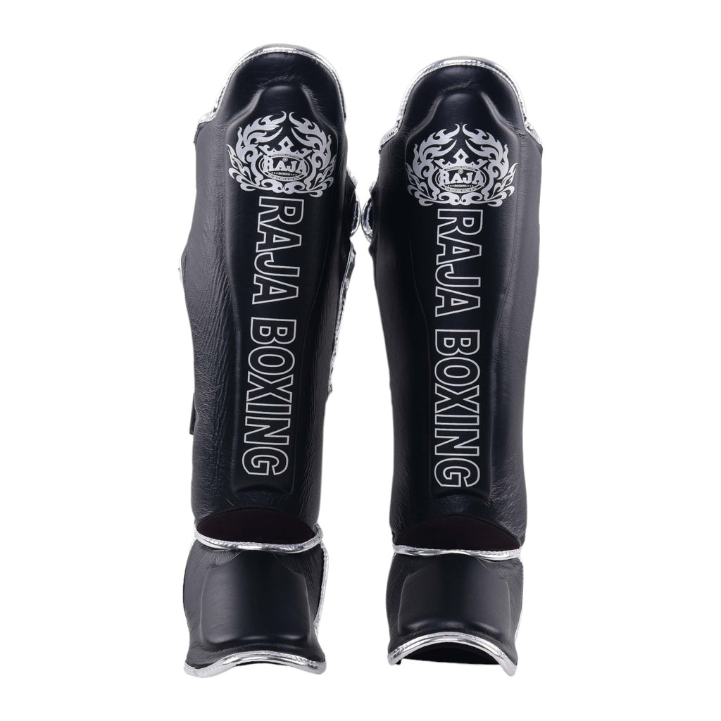 Raja Shin Guards — Slim Lightweight Black (LS-2) — MMAGuy fight gear Phuket