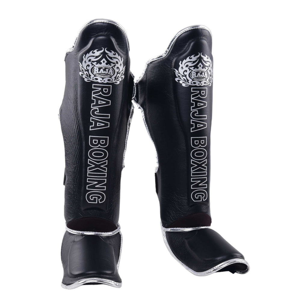 Raja Shin Guards — Slim Lightweight Black (LS-2) — MMAGuy fight gear Phuket